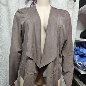 Premise Tan Waterfall Blazer with Soft Suede Texture